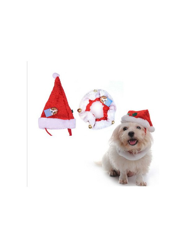 Jingle Bell Collar & Santa Hat Set