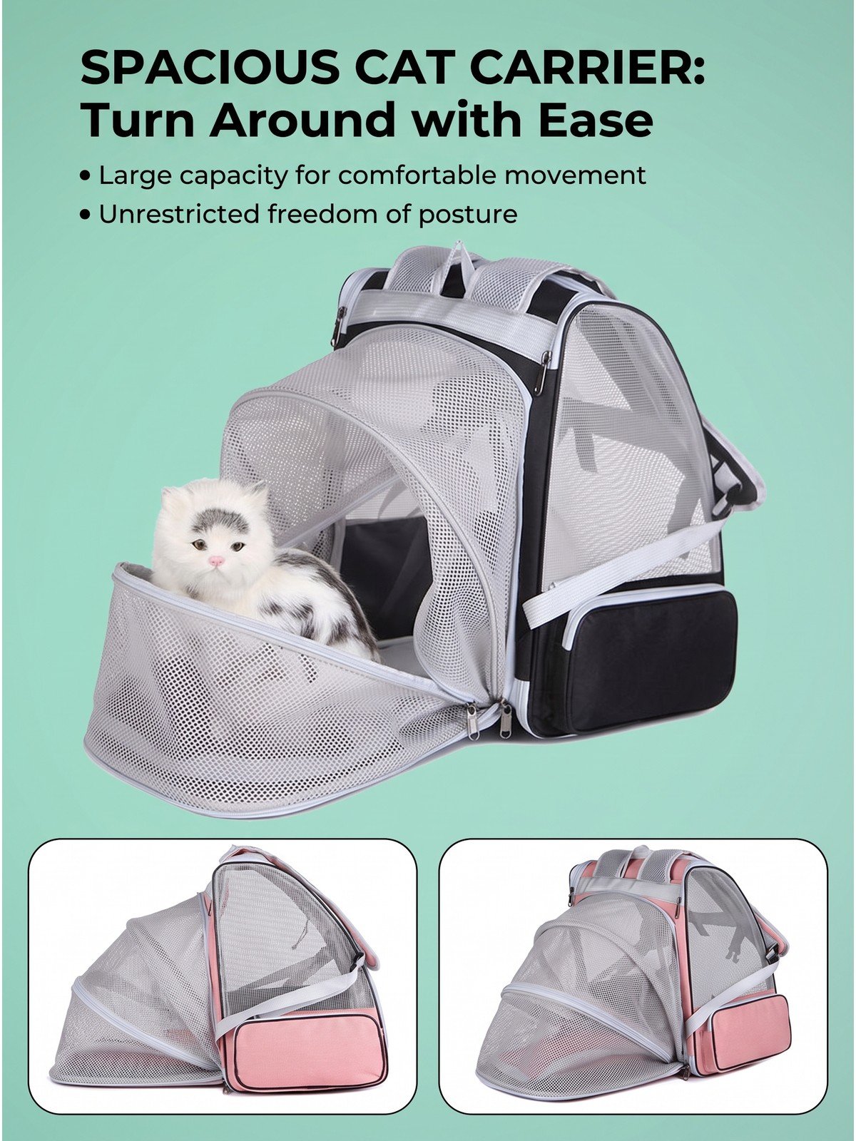 Foldable Pet Travel Backpack Carrier (Item C3) - Image 5