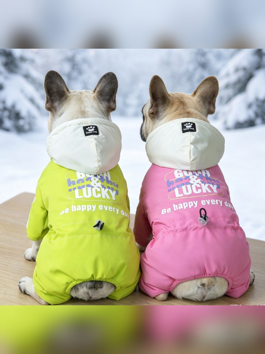 GOOD&LUCKY Colour-Block Hooded Dog Windbreaker – Yellow (Item WYDZ103) - Image 2