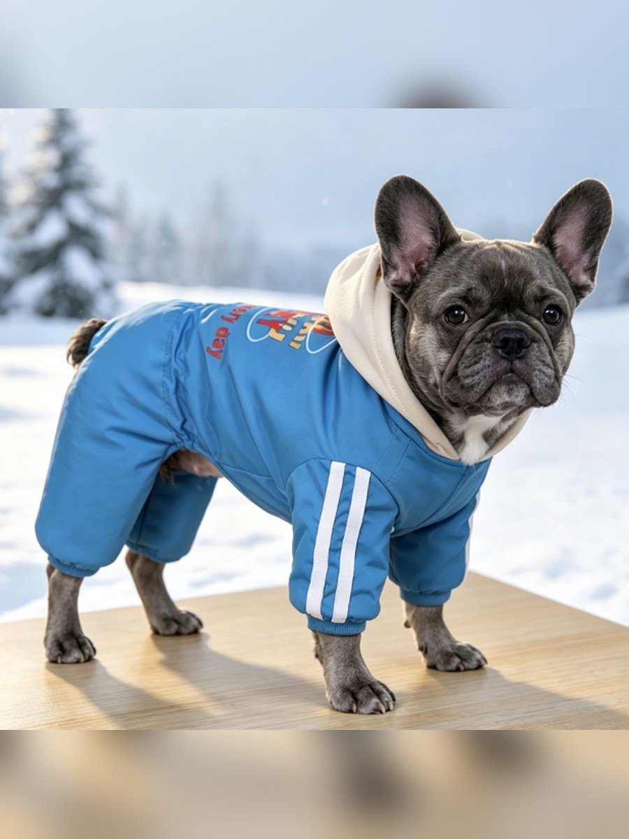 GOOD&LUCKY Colour-Block Hooded Dog Windbreaker – Pink / Blue (Item WYDZ104) - Image 2