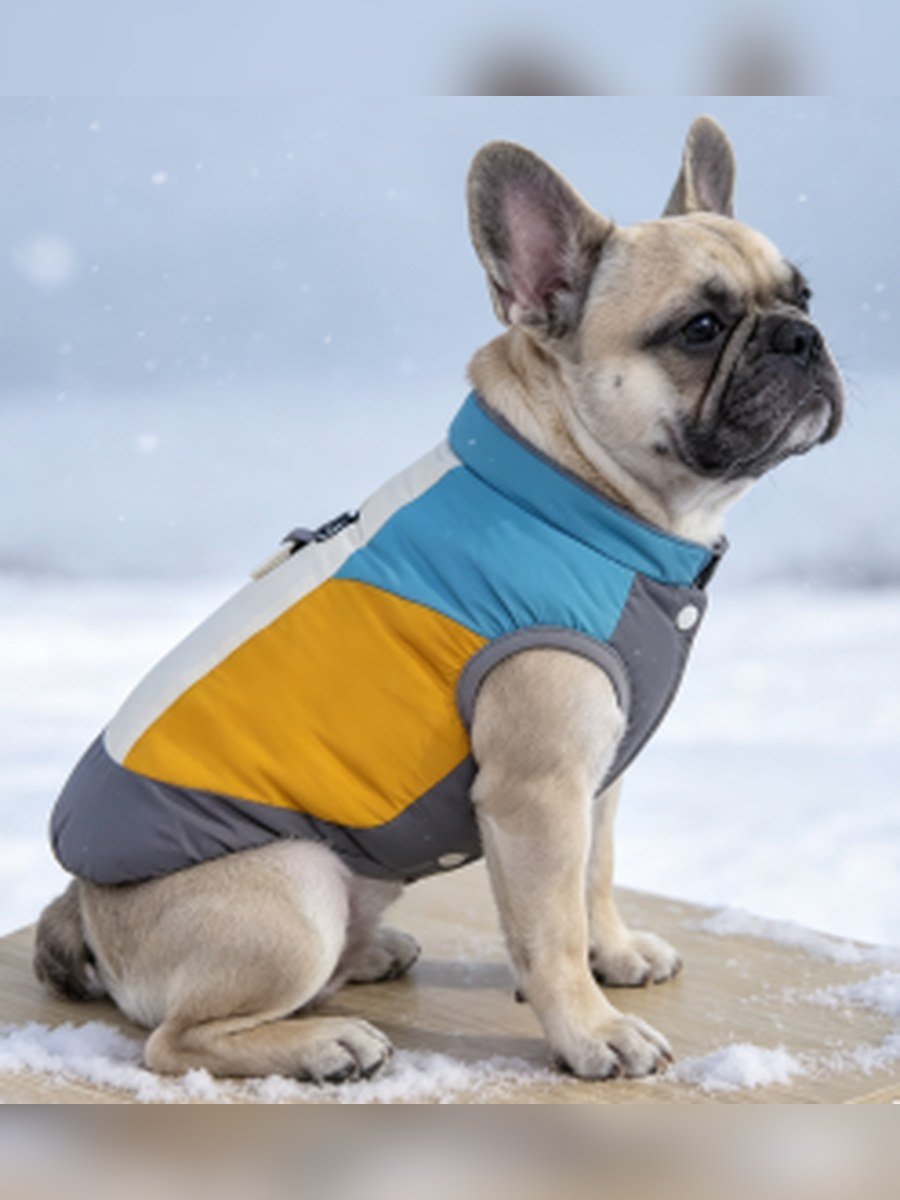 Mountaineer Colour-Block Dog Vest – Light Blue / Yellow (Item WYDZ78)