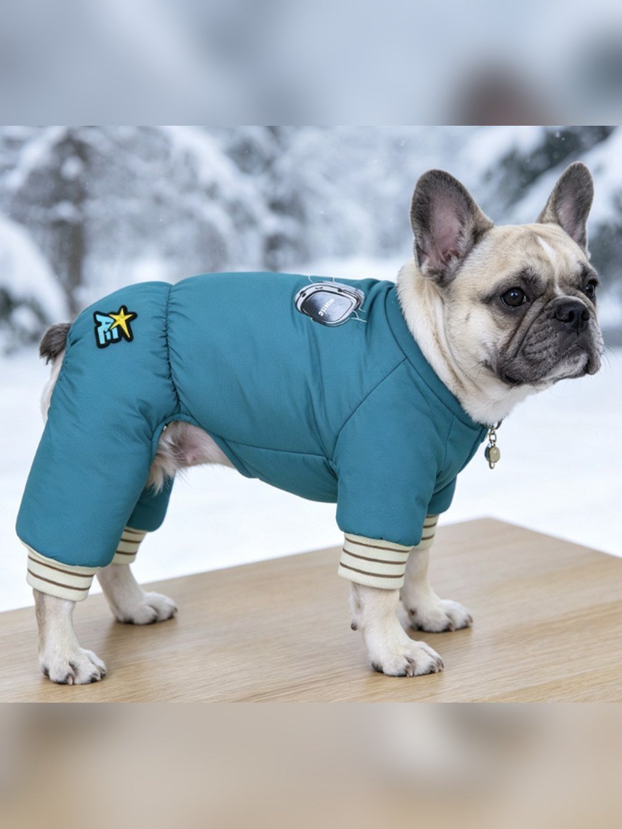 Headphone Graphic Four-Leg Dog Coat – Blue (Item WYDZ85)