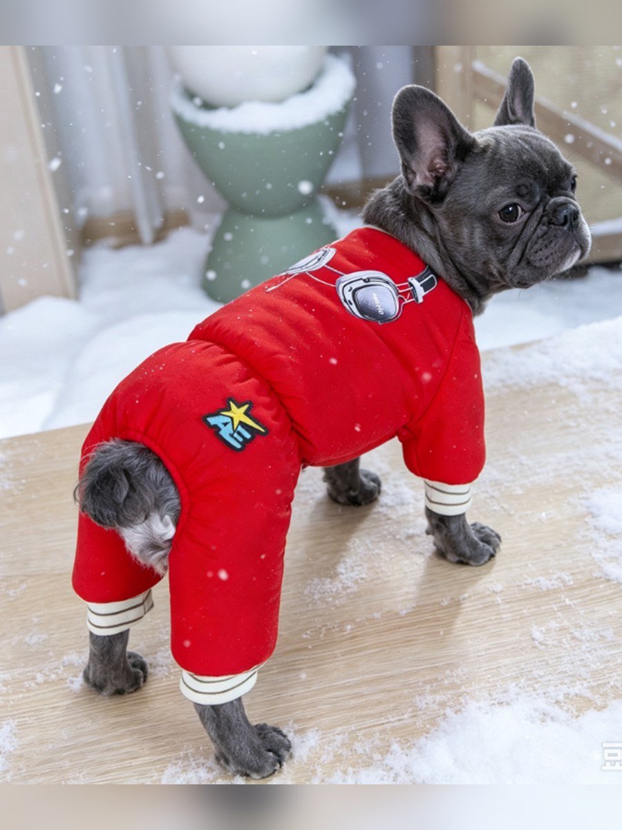 Headphone Graphic Four-Leg Dog Coat – Red (Item WYDZ86)