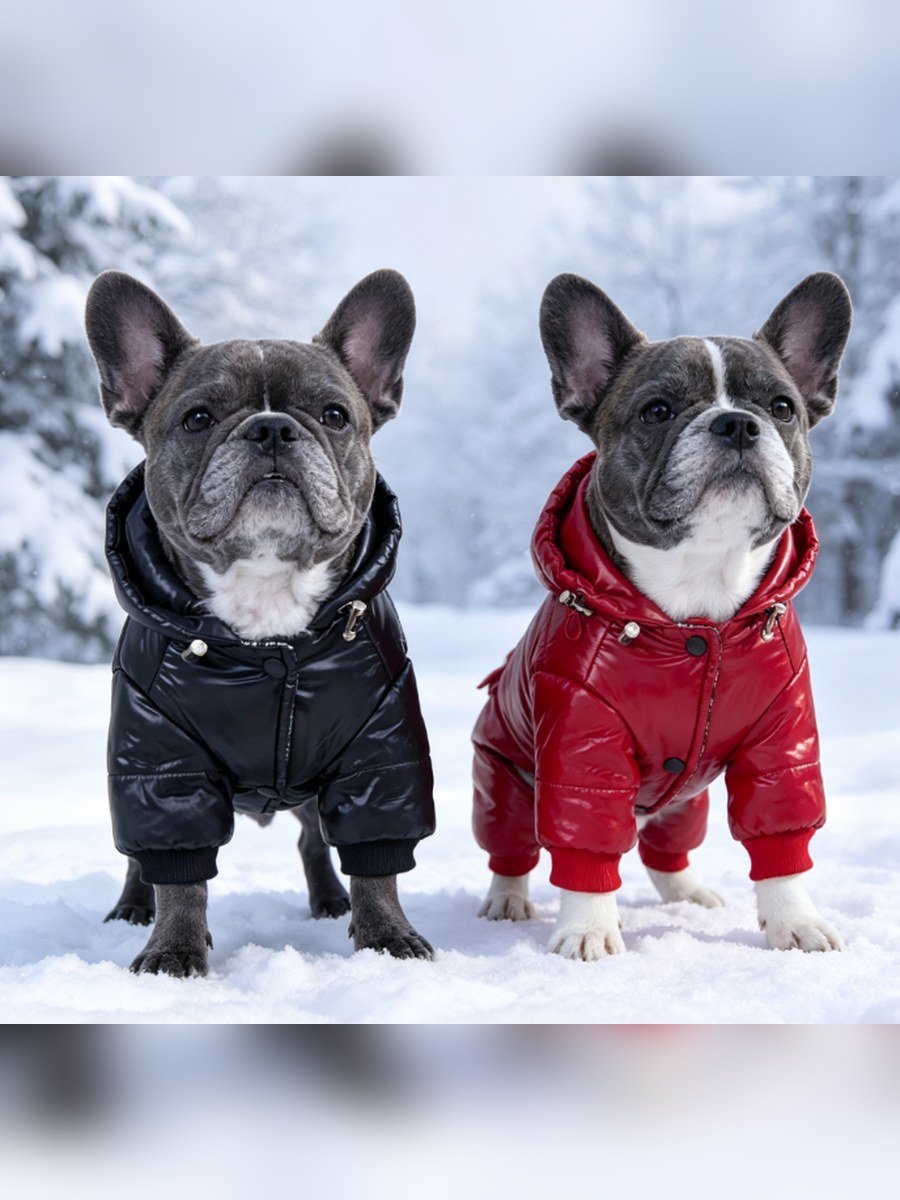 Glossy Hooded Four-Leg Dog Coat – 黑色 (Item WYDZ94) - Image 2