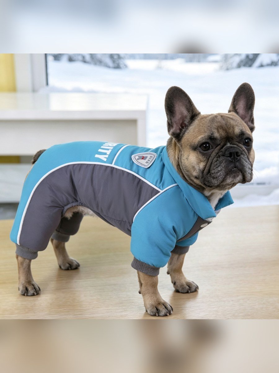 SECURITY Stand-Collar Dog Tracksuit – Blue (Item WYDZ99)